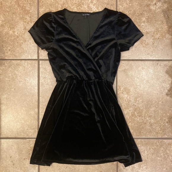 As U Wish Dresses & Skirts - Black velvet romper dress